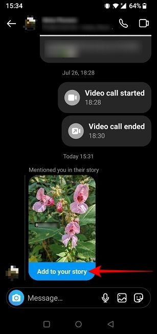 Tag alert message in Instagram Direct Messages. 