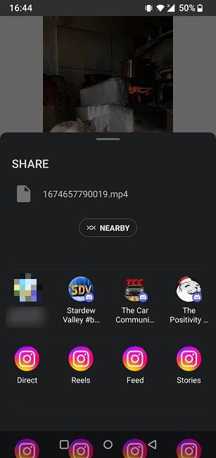 Repost options in Reposta app for Android.