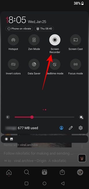 "Screen Record" option on Android. 