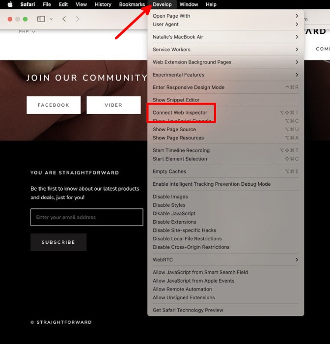 Scrolling Screenshot Manual Web Inspector