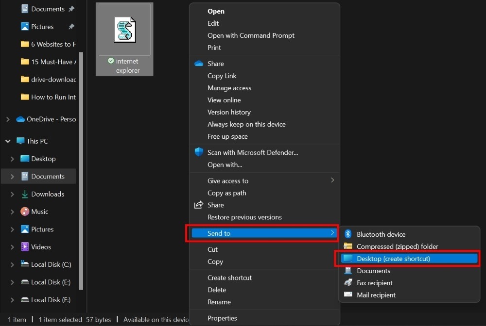 Sending .VBS file to desktop. 