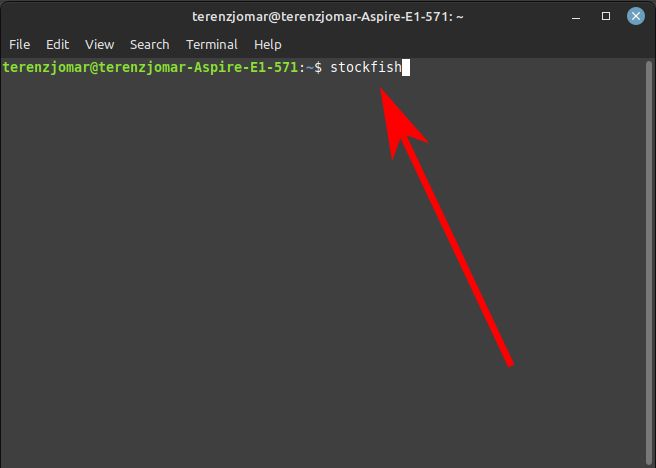 Terminal Stockfish Command Stockfish Arrow Pointing