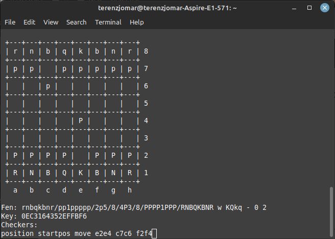 Terminal Stockfish Showing E2e4 C7c6 And Next Human Turn Will Be F2f4