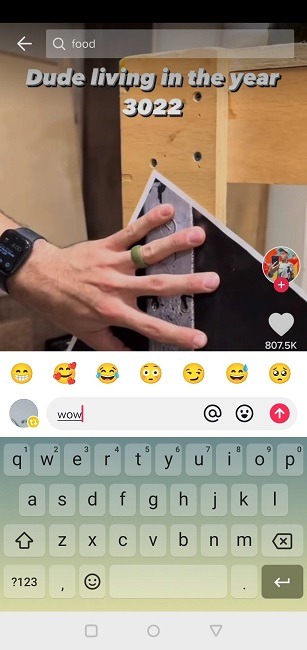 Writing comment for TikTok video.