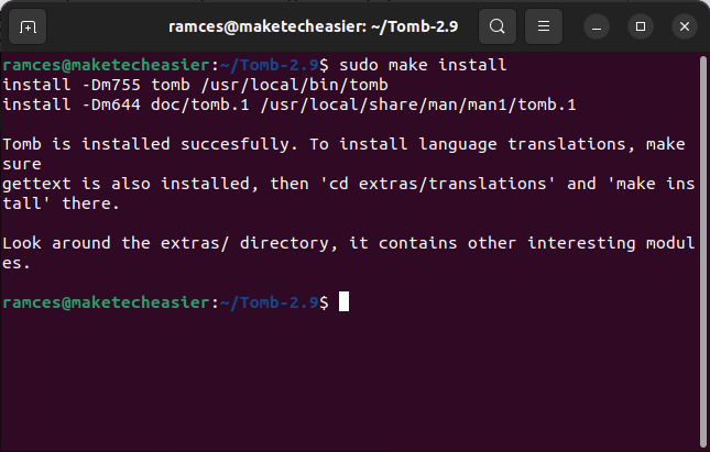 Tomb Encrypt Files 07 Make Install