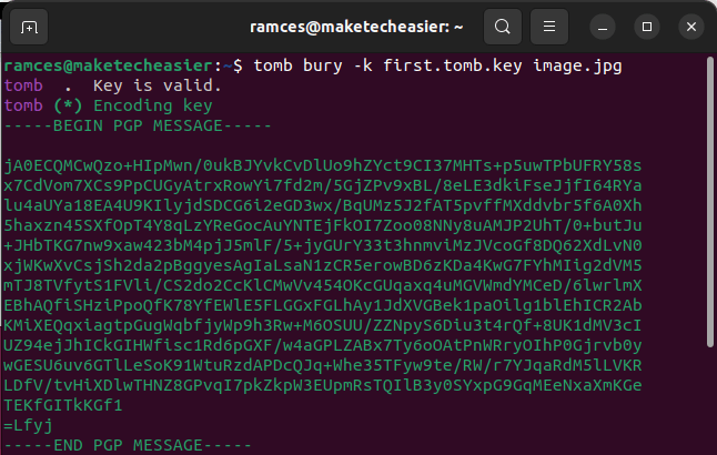 Tomb Encrypt Files 14 Create Image Key