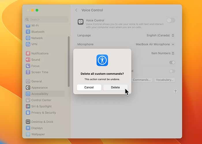 Using Voice Control On Mac Delete All Commands