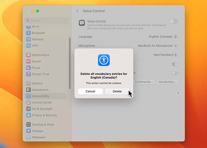 Using Voice Control On Mac Delete Vocabulary