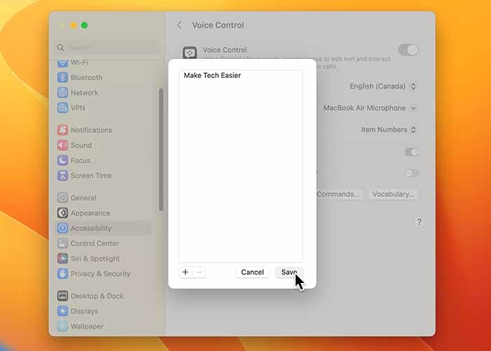 Using Voice Control On Mac Save Vocabulary