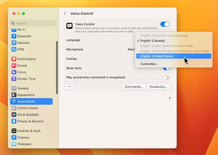 Using Voice Control On Mac Switching Language