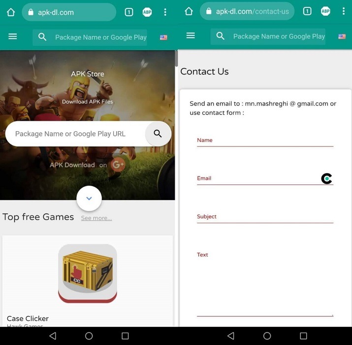 APK-DL interface view on Android.