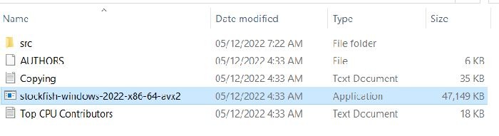 Windows Explorer Stockfish File For Windows Screenshot