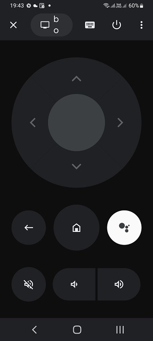 TV Remote app installed on an Android smartphone.