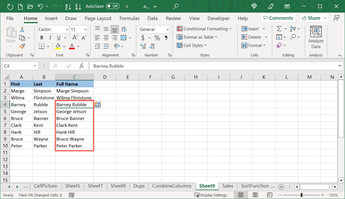Automatic Flash Fill accepted