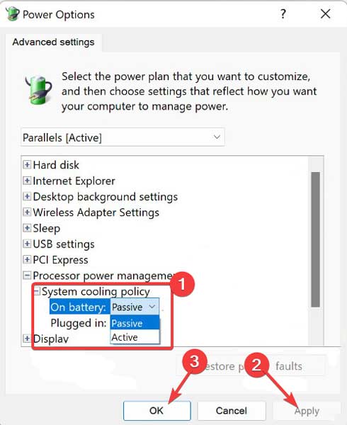 Cooling Policy Activating System Cooling Policy