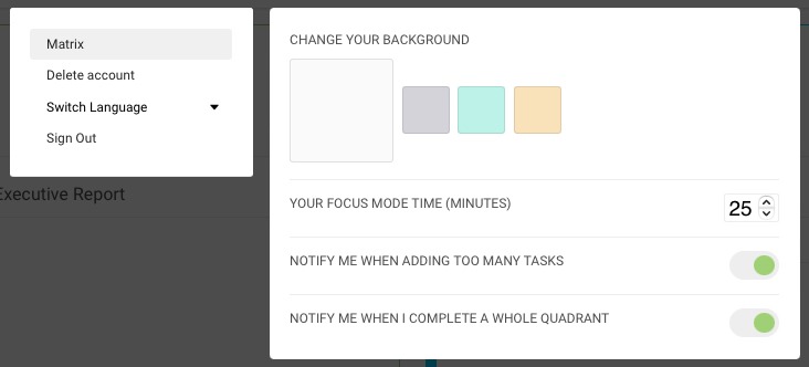 Eisenhower.me settings