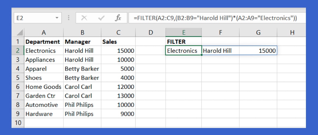 Filter formula an asterisk for And