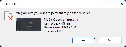Force deleting a file in Windows.