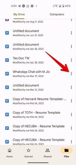 Google Drive Mobile Menu Icon