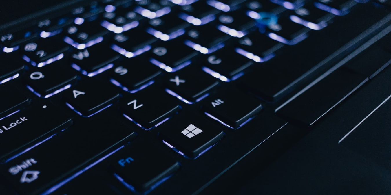 Keyboard with backlit light on