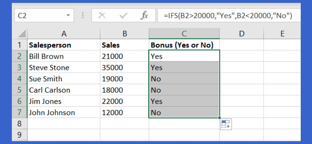 Dragging the Ifs formula down