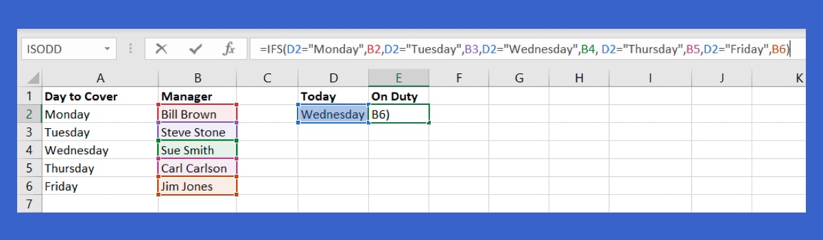Ifs equal to formula