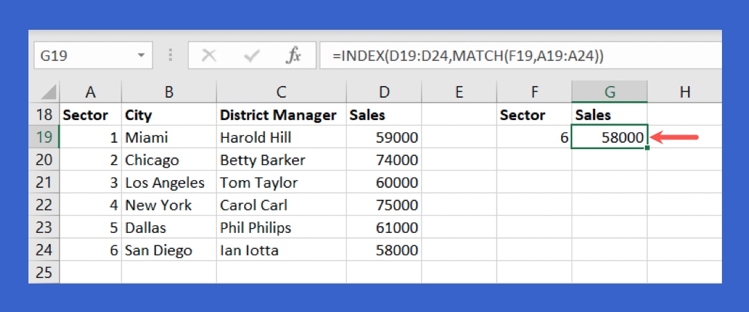 Index and Match formula result updated