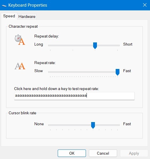 Laptop Keyboard Not Working Keyboard Properties Speed Variables