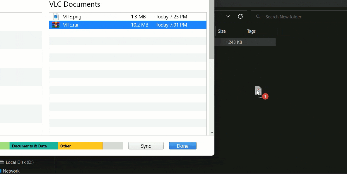 Files moved from iPhone in iTunes for Windows.