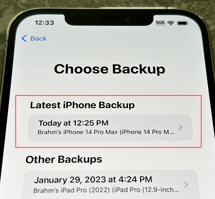 Photo Recovery Latest Backup
