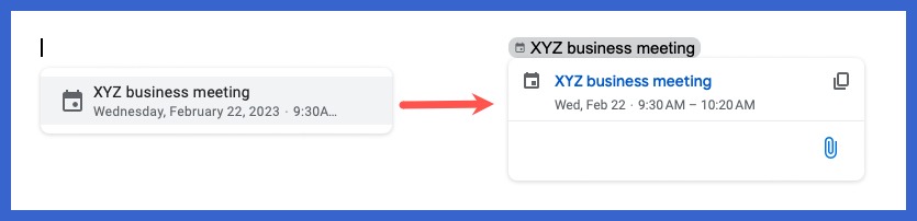Calendar Event Smart Chip 