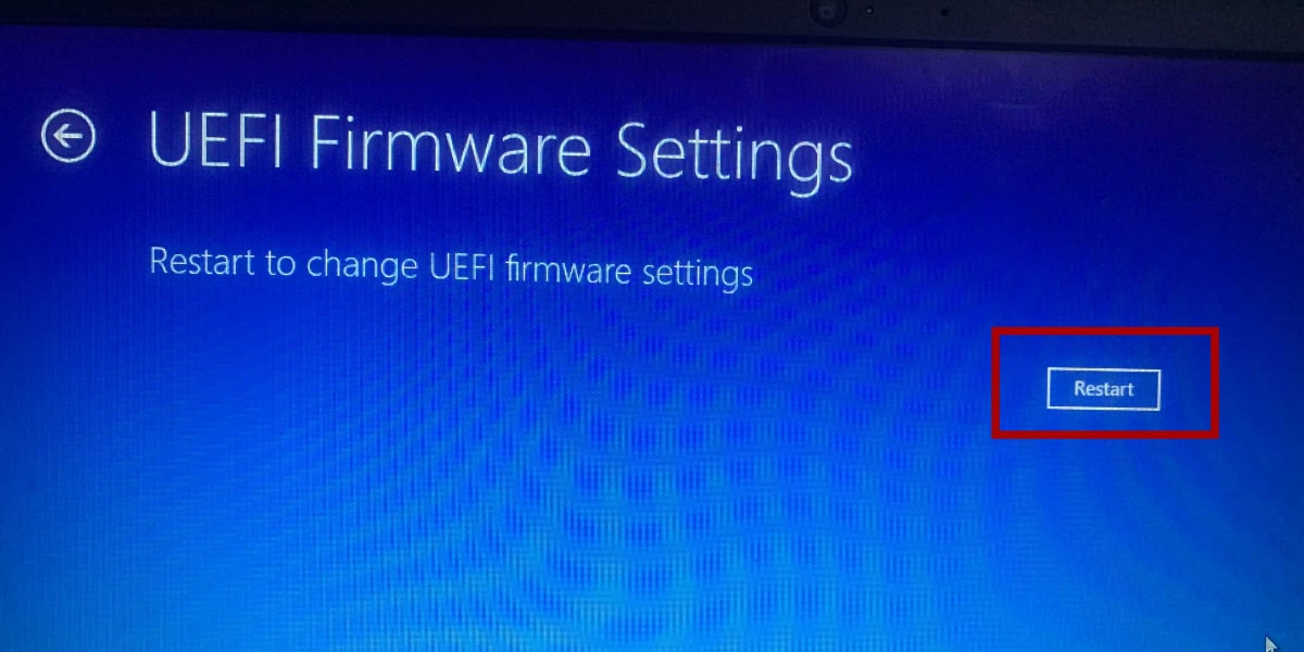 Reset button in BIOS.