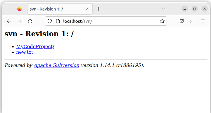 Ubuntu Set Up Subversion Localhost Revision 1 Success