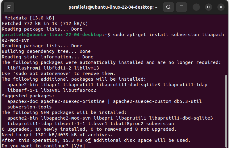 Ubuntu Set Up Subversion Install Libapache2 Mod Svn