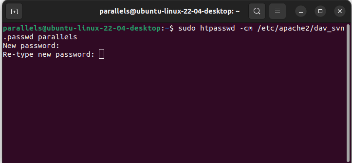 Ubuntu Set Up Subversion Sudo Htpasswd