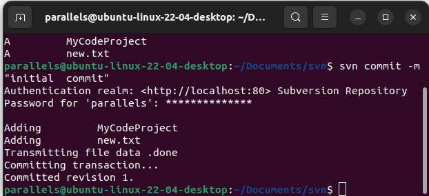 Ubuntu Set Up Subversion Svn Commit
