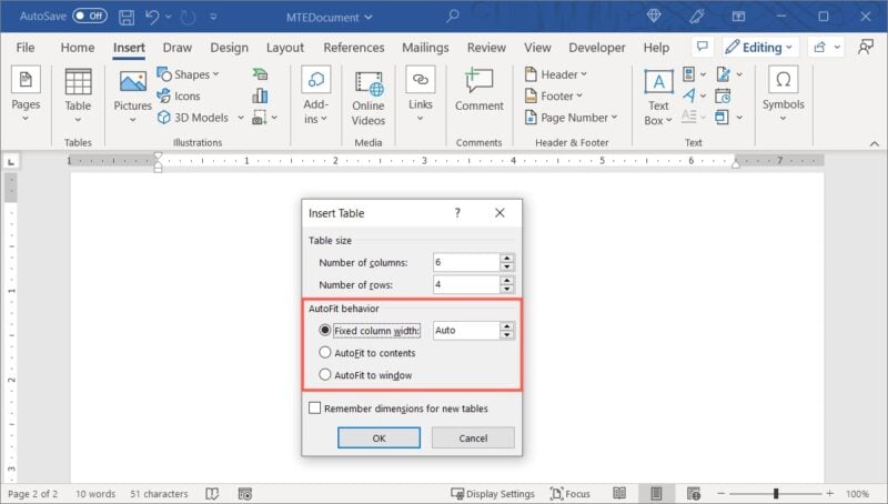 Ms Word Table Customization How to Create and Customize Tables in Microsoft Word - Make Tech Easier