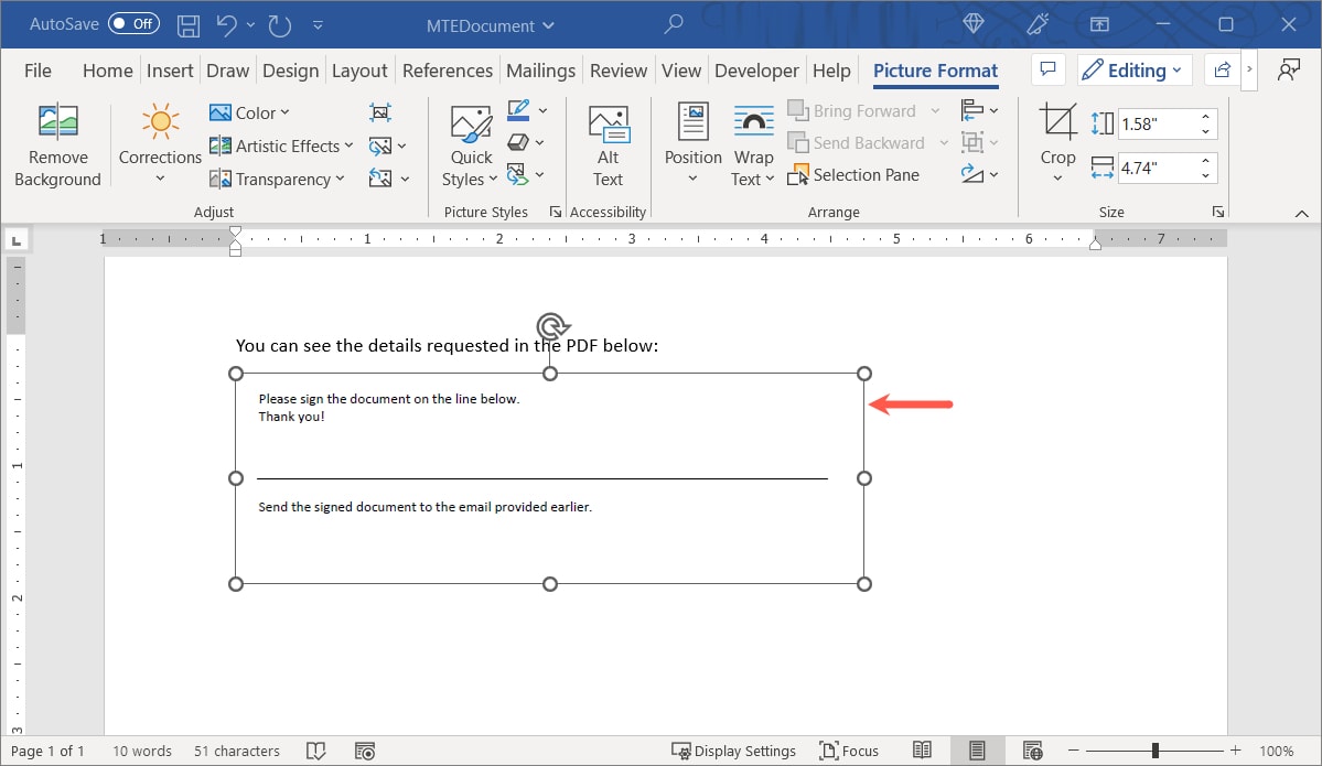 Screen Clipping in Word