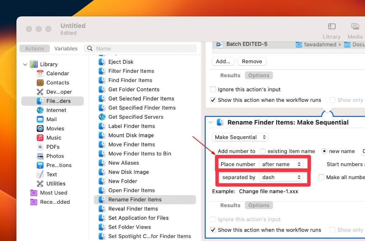 Adjust The Rename Settings By Changing The Place Number And Separated By