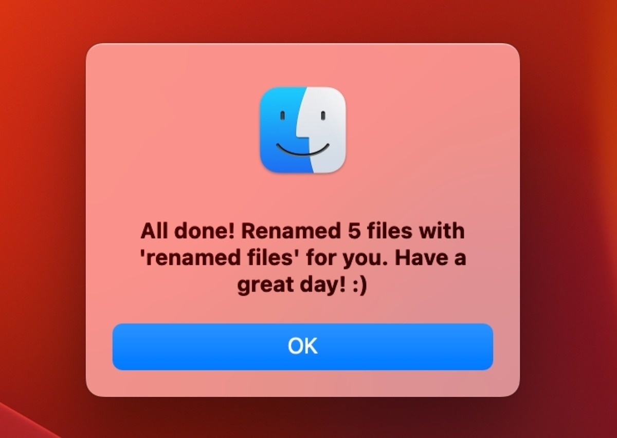 Batch Files Renaming Confirmation Message