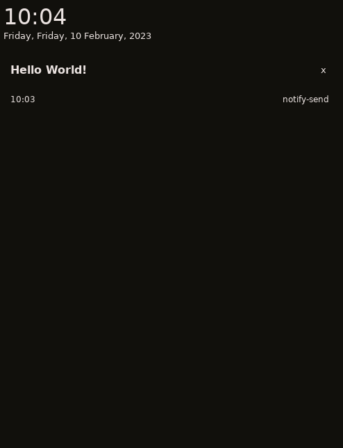 A screenshot of the Deadd notification center.