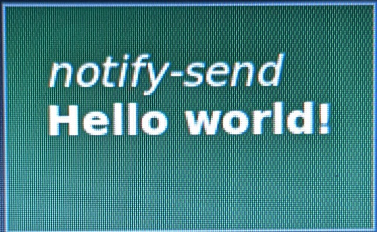 An image of a fnott notification window showing a custom message.