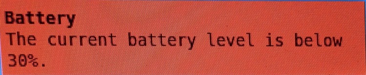 An image of the mako notification window showing a critical battery message.