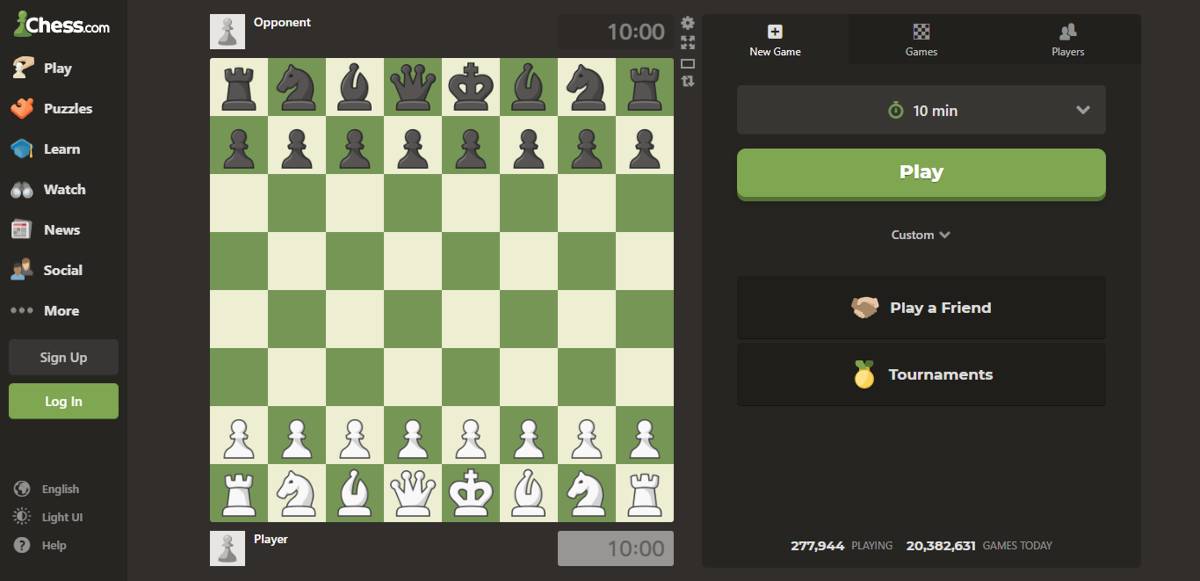 Chess Com Online Chess Play Page Anon Player Screenshot