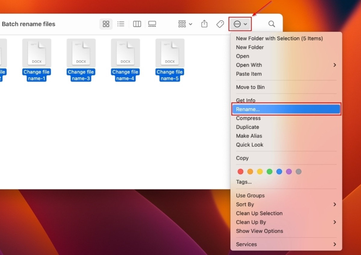 Click Three Dots In The Top Right And Select Rename From The Drop Down Menu