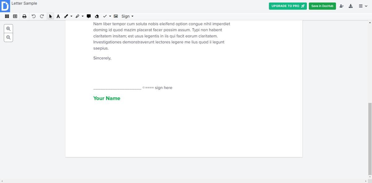 Dochub With Sample Letter Screenshot 1