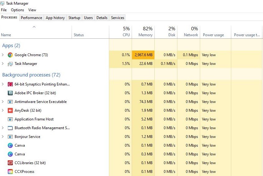 Switching to 'Startup" tab in Task Manager.