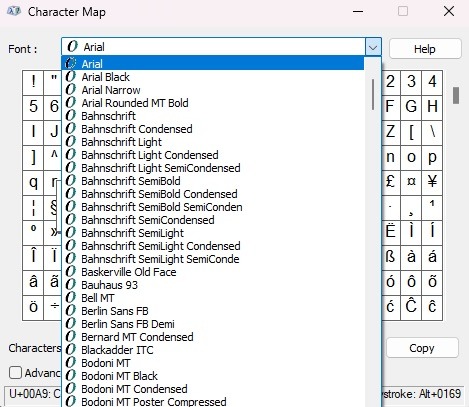 How To Insert The Copyright Symbol Character Window Font