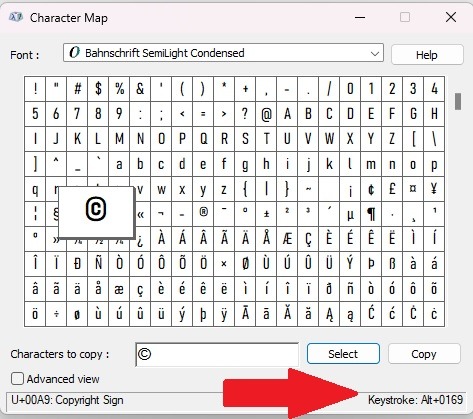 How To Insert The Copyright Symbol Character Window Shortcut