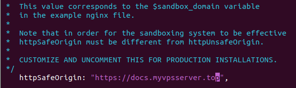 A section of a terminal window that shows the subdomain.